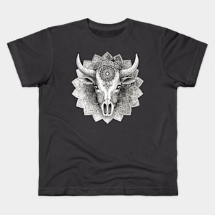 Cow skull mandala Kids T-Shirt